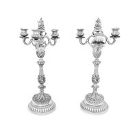A Pair of Buccellati Silver Candlesticks
