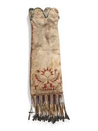 Eastern Sioux Quilled Hide Tobacco Bag, Published