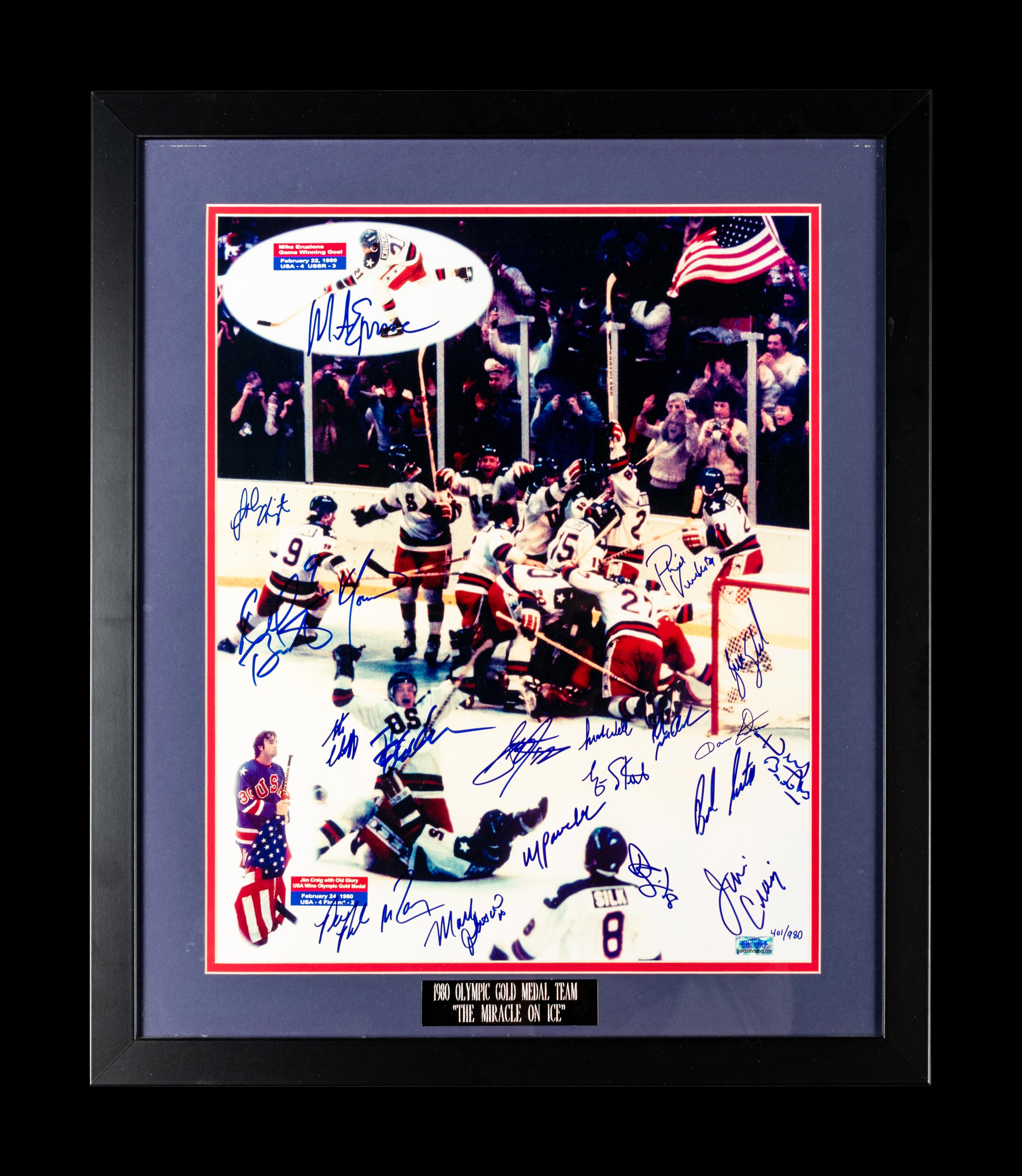 A Group of 1980 United States Olympic Hockey Team Signed Autographed Items Including Herb Brooks (BAS Beckett Authentication Services Certified),