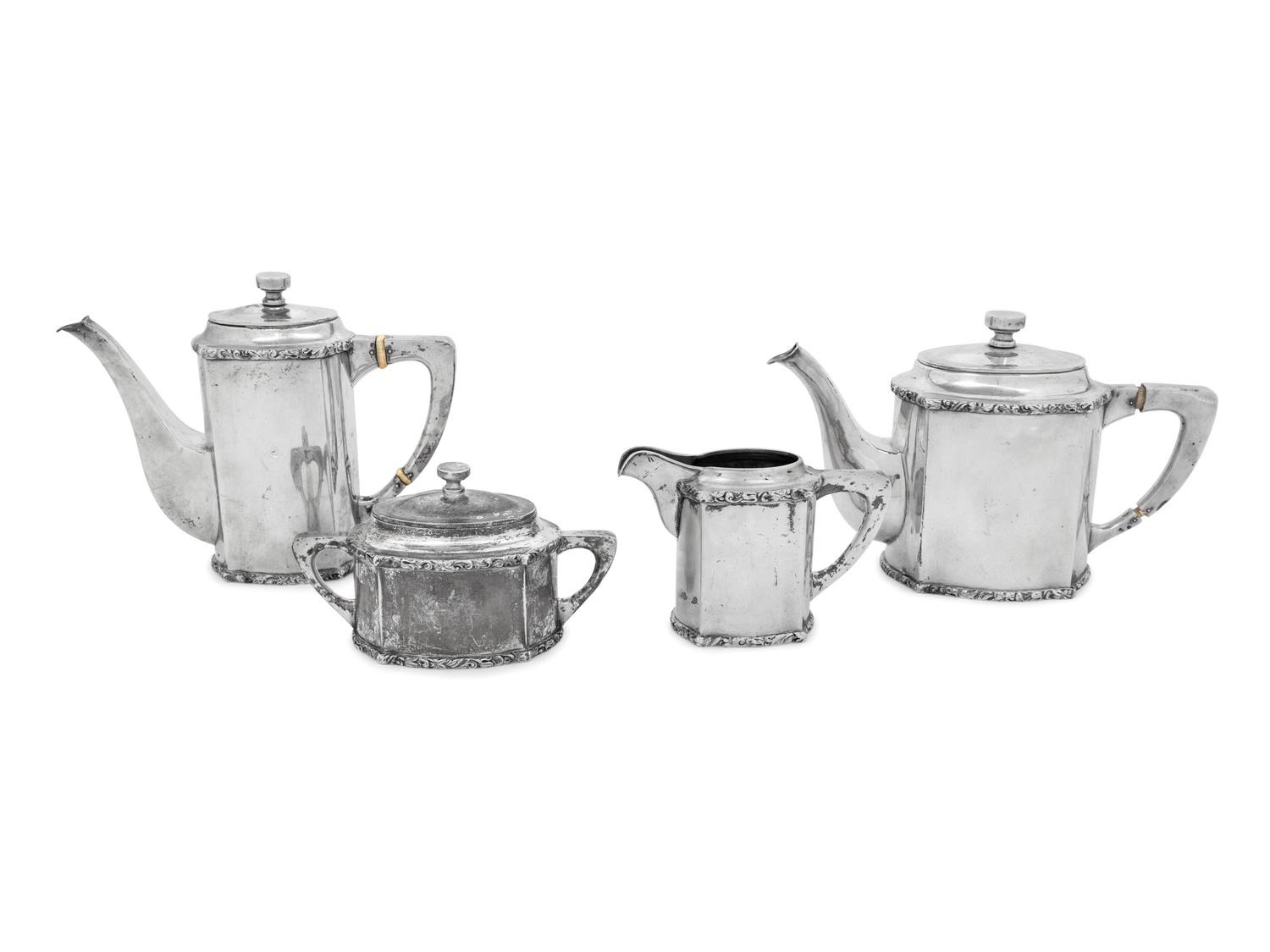An Austro-Hungarian Silver Four-Piece Tea and Coffee Service
