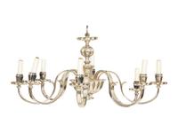 A Silver-Plate Eight-Light Chandelier