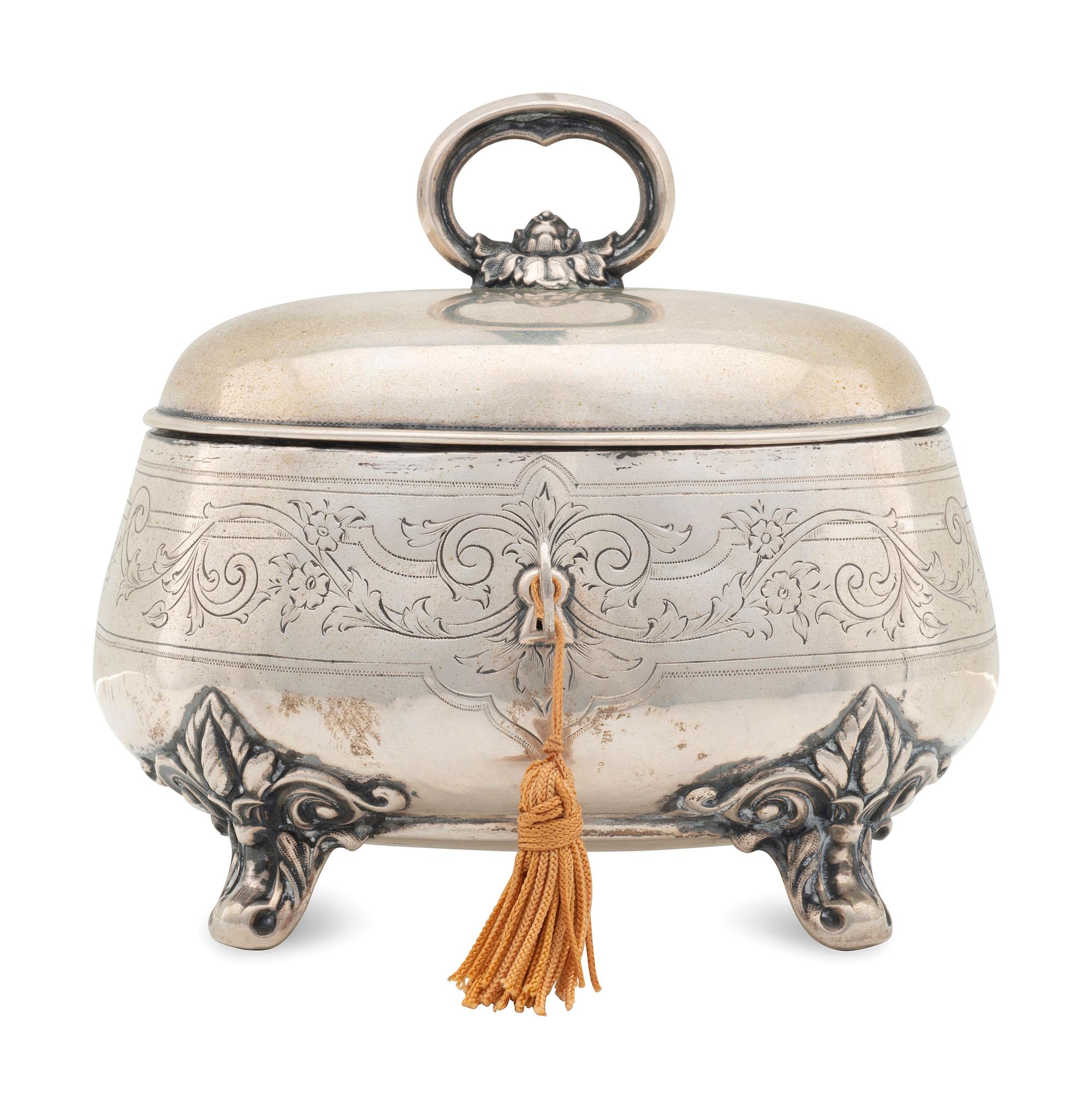A Silver Tea Caddy