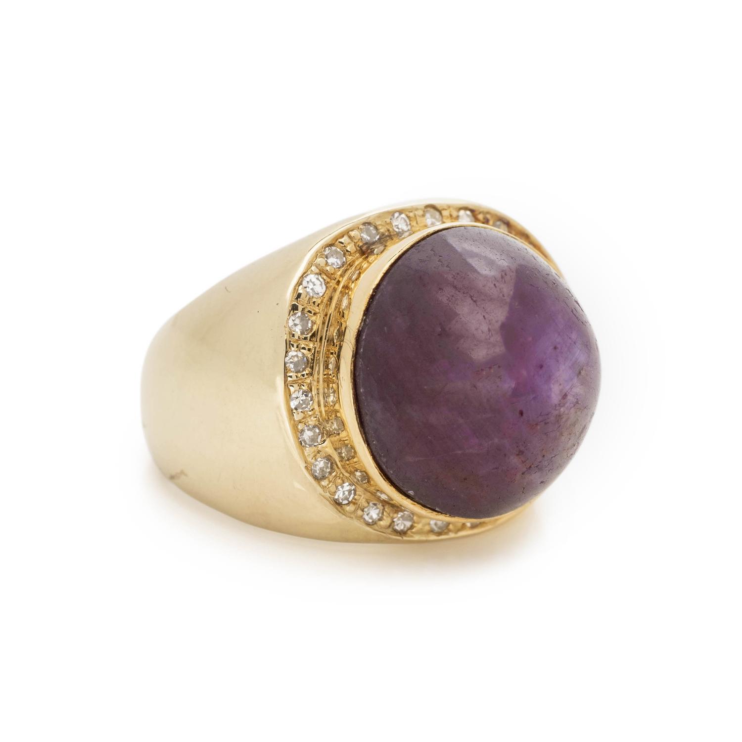 STAR RUBY AND DIAMOND RING