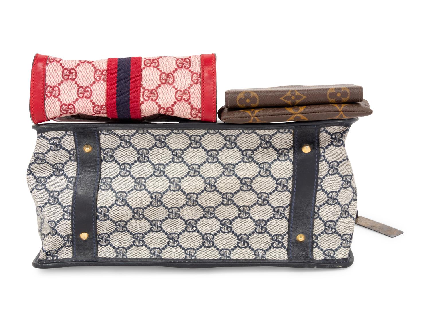 Four Designer Wallets & Bags: Two Gucci, Two Louis Vuitton
