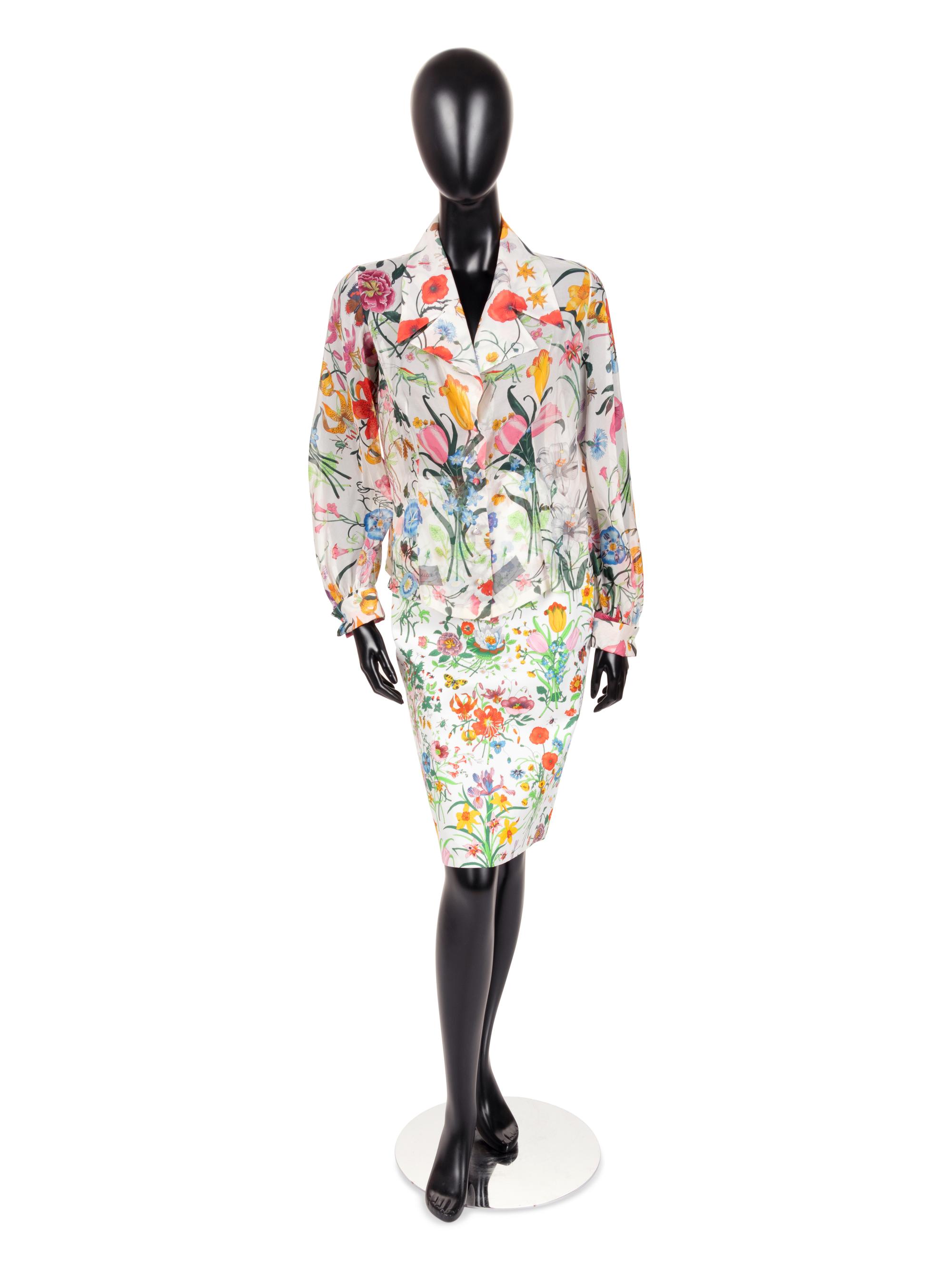 Gucci Floral Two-Piece Skirt Set, 1990-2000s