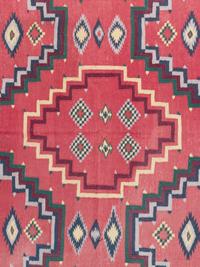 An Indian Wool Navajo Style Rug Retailed by Ralph Lauren