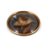A Continental Wax and Jewel-Inset Profile Medallion of Catherine de' Medici