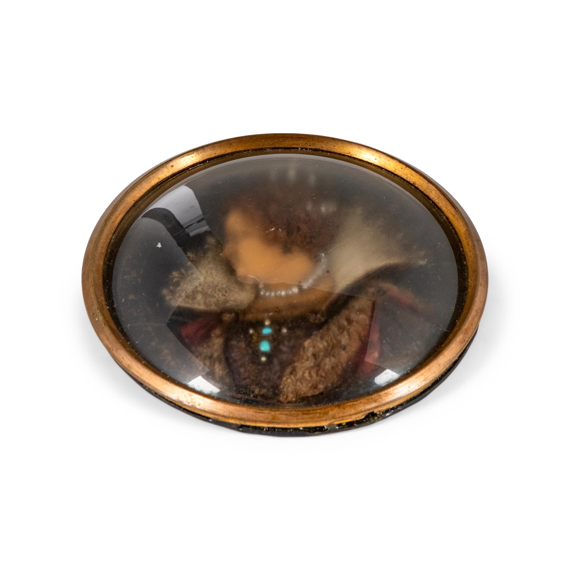 A Continental Wax and Jewel-Inset Profile Medallion of Catherine de' Medici