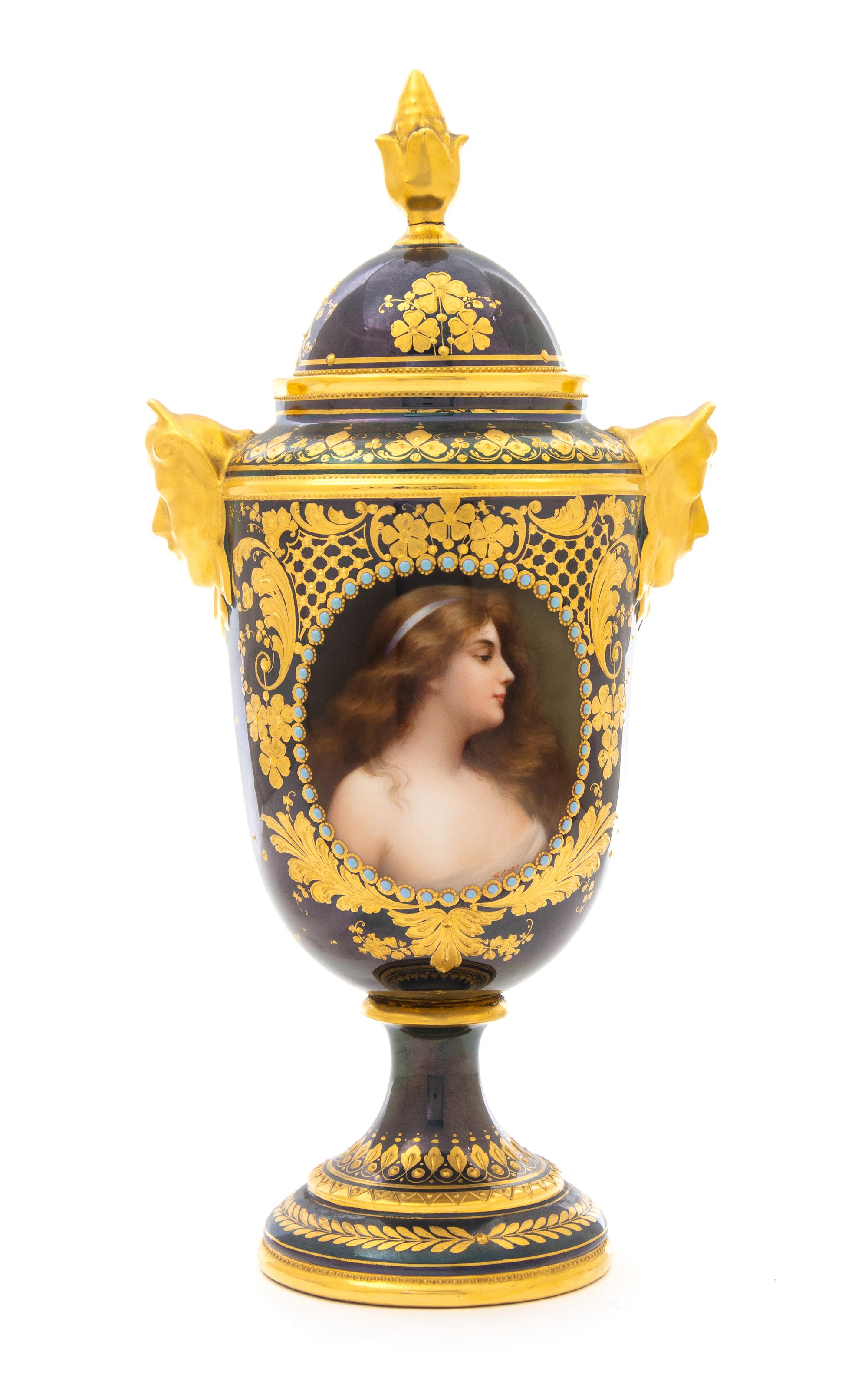A Vienna Porcelain Cabinet Urn