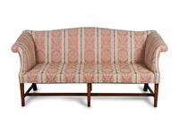 A George III Inlaid Mahogany Camelback Sofa — CIRCA 1800