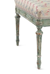 A George III Style Blue-Painted Tabouret