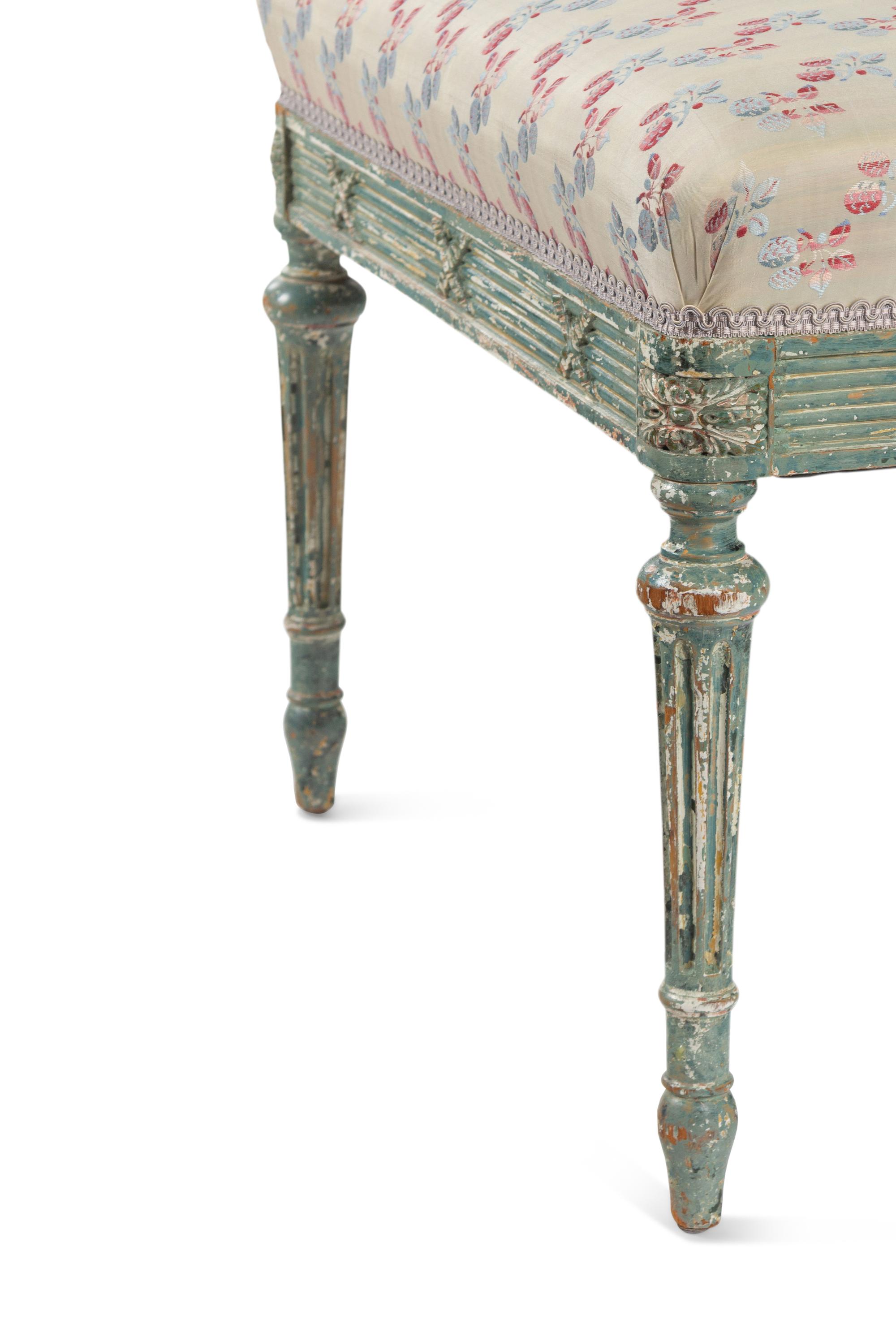 A George III Style Blue-Painted Tabouret