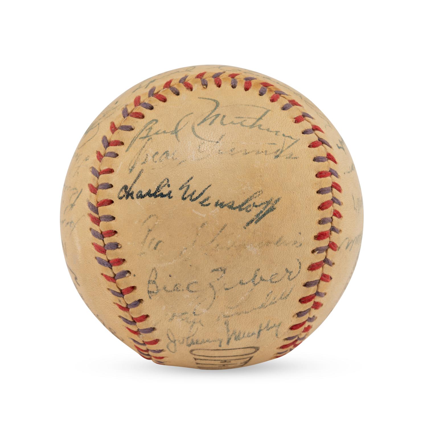 A 1943 New York Yankees Team Signed Autograph Baseball (Beckett Authentication Services Letter of Authenticity)
