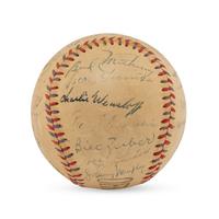 A 1943 New York Yankees Team Signed Autograph Baseball (Beckett Authentication Services Letter of Authenticity)