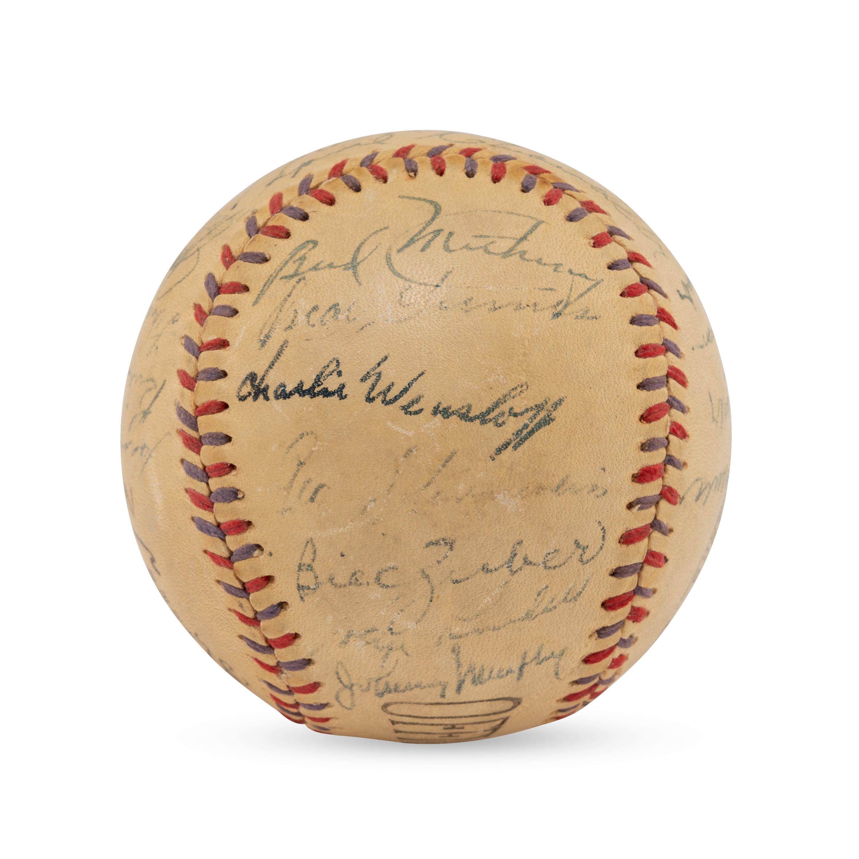 A 1943 New York Yankees Team Signed Autograph Baseball (Beckett Authentication Services Letter of Authenticity)