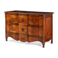 A French Provincial Style Walnut and Burlwood Commode