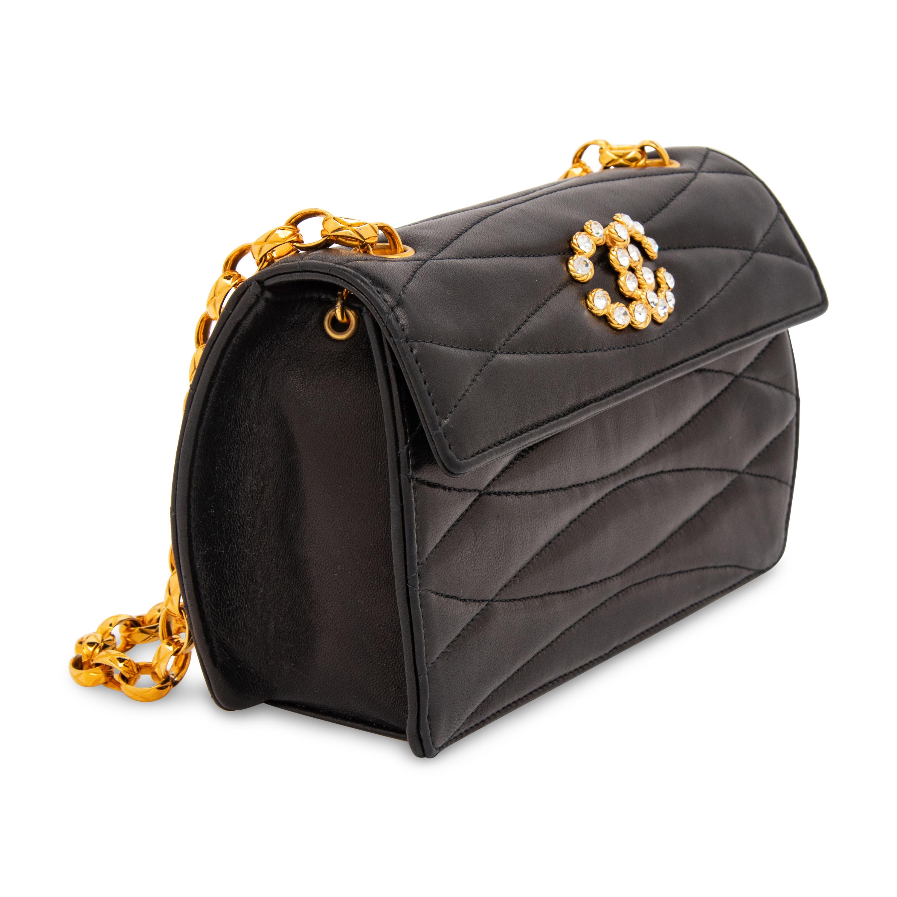 Chanel, Rhinestone CC Leather Flap Bag