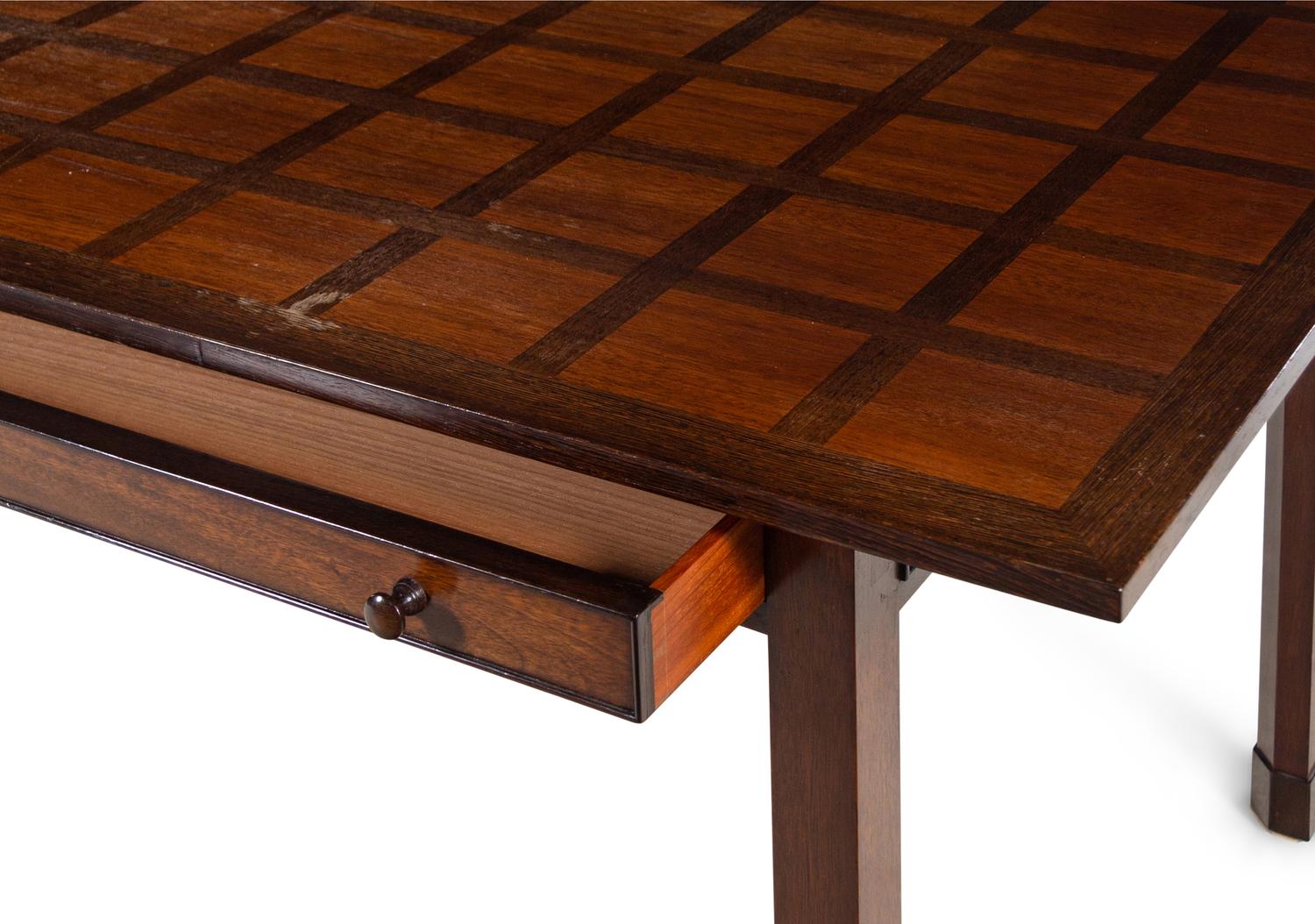 A Contemporary Parquet-Decorated Oak Desk