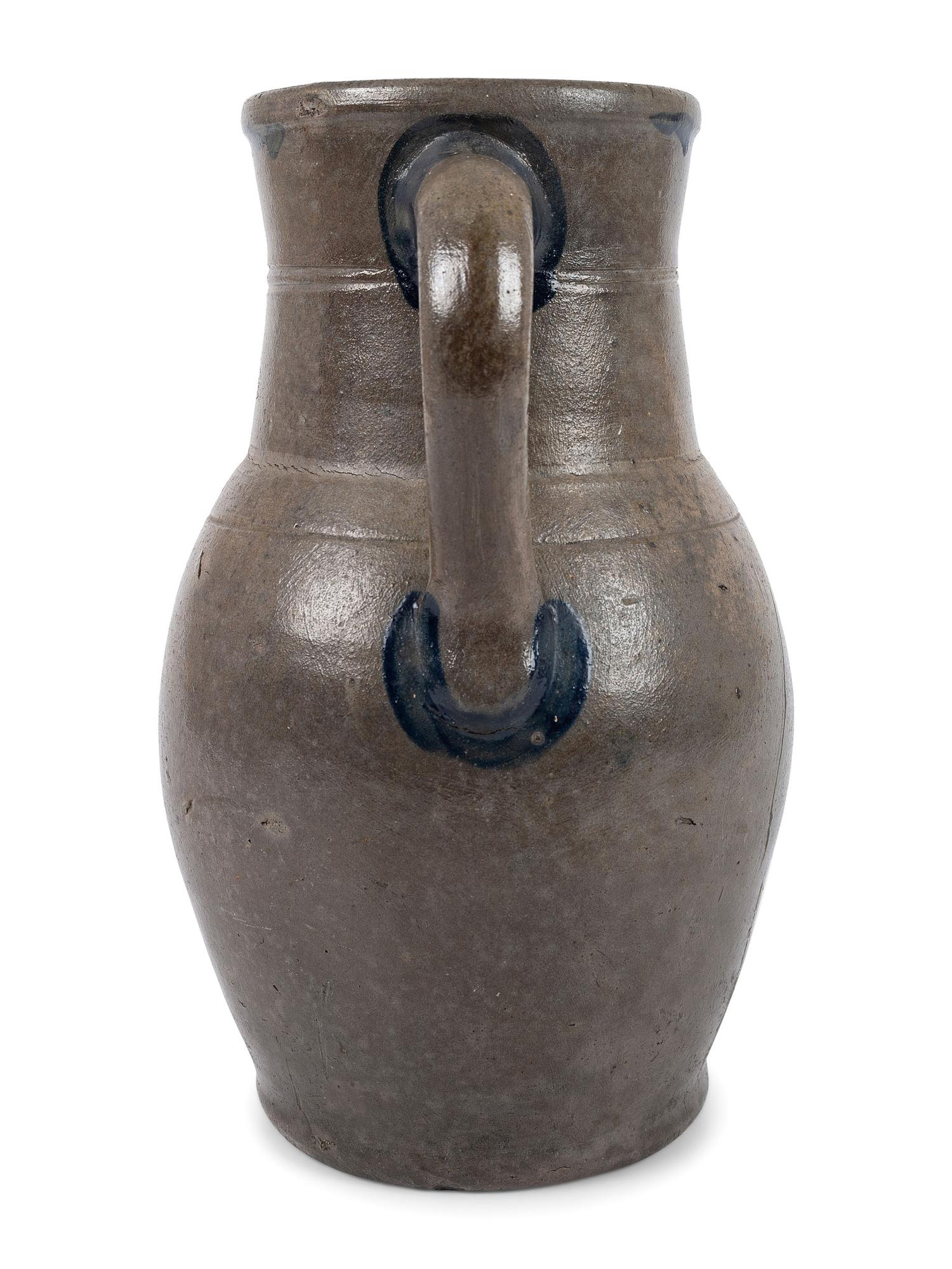 A Cobalt Decorated Stoneware Pitcher