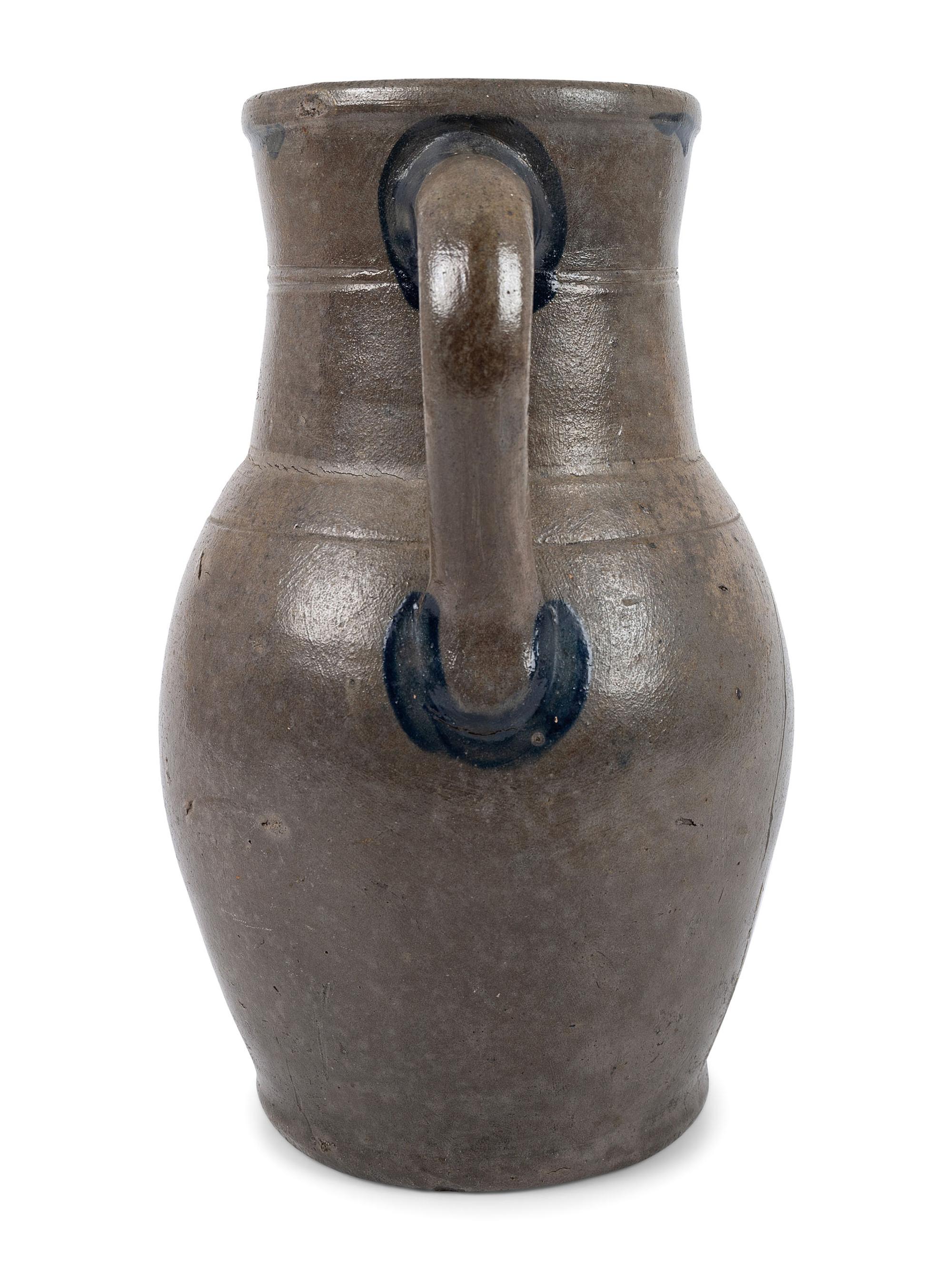 A Cobalt Decorated Stoneware Pitcher