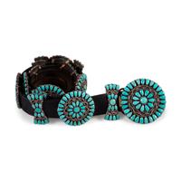 Zuni Petit Point Turquoise Concha Belt