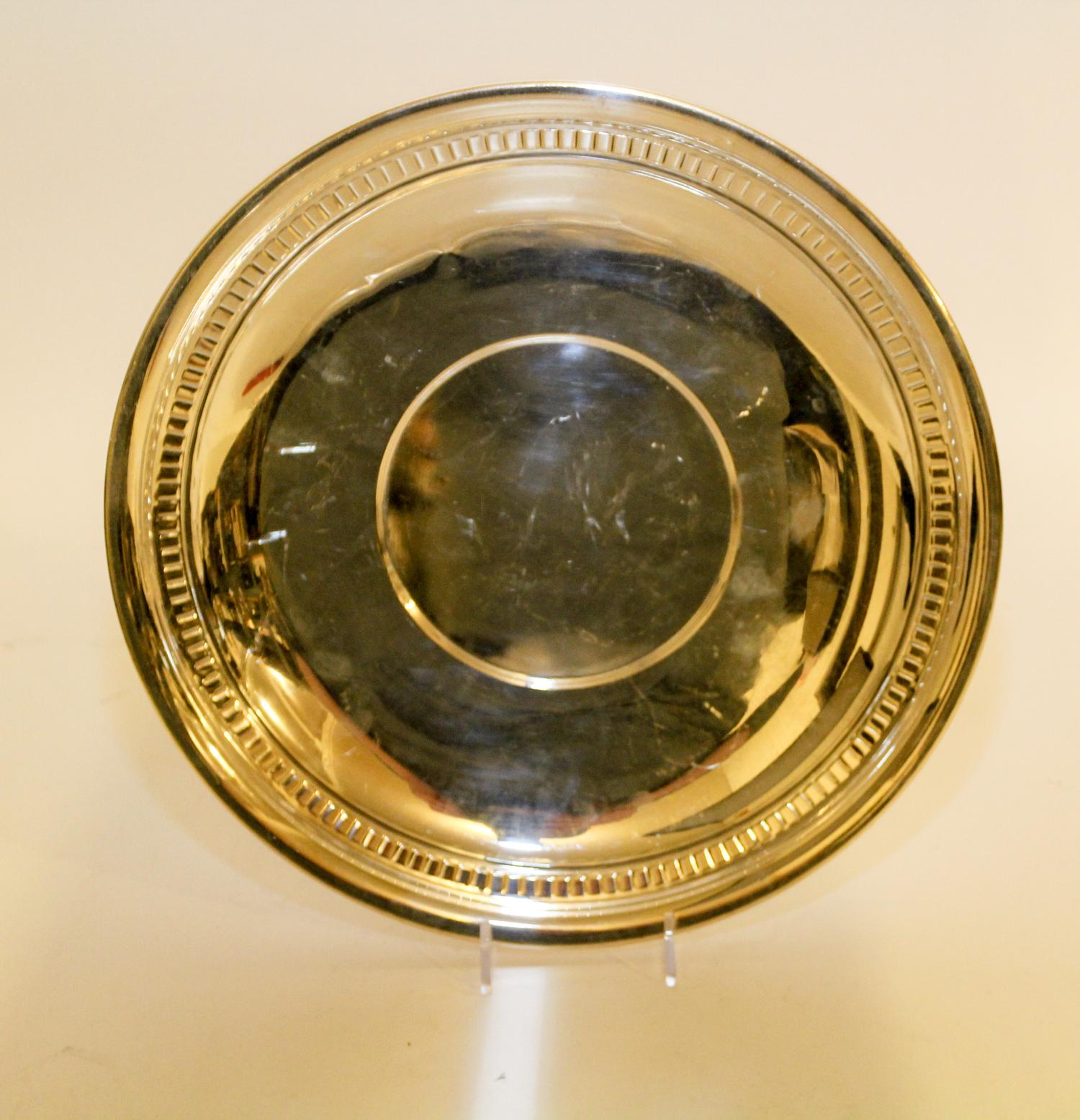 An American Silver Tray. Diameter 12 inches.