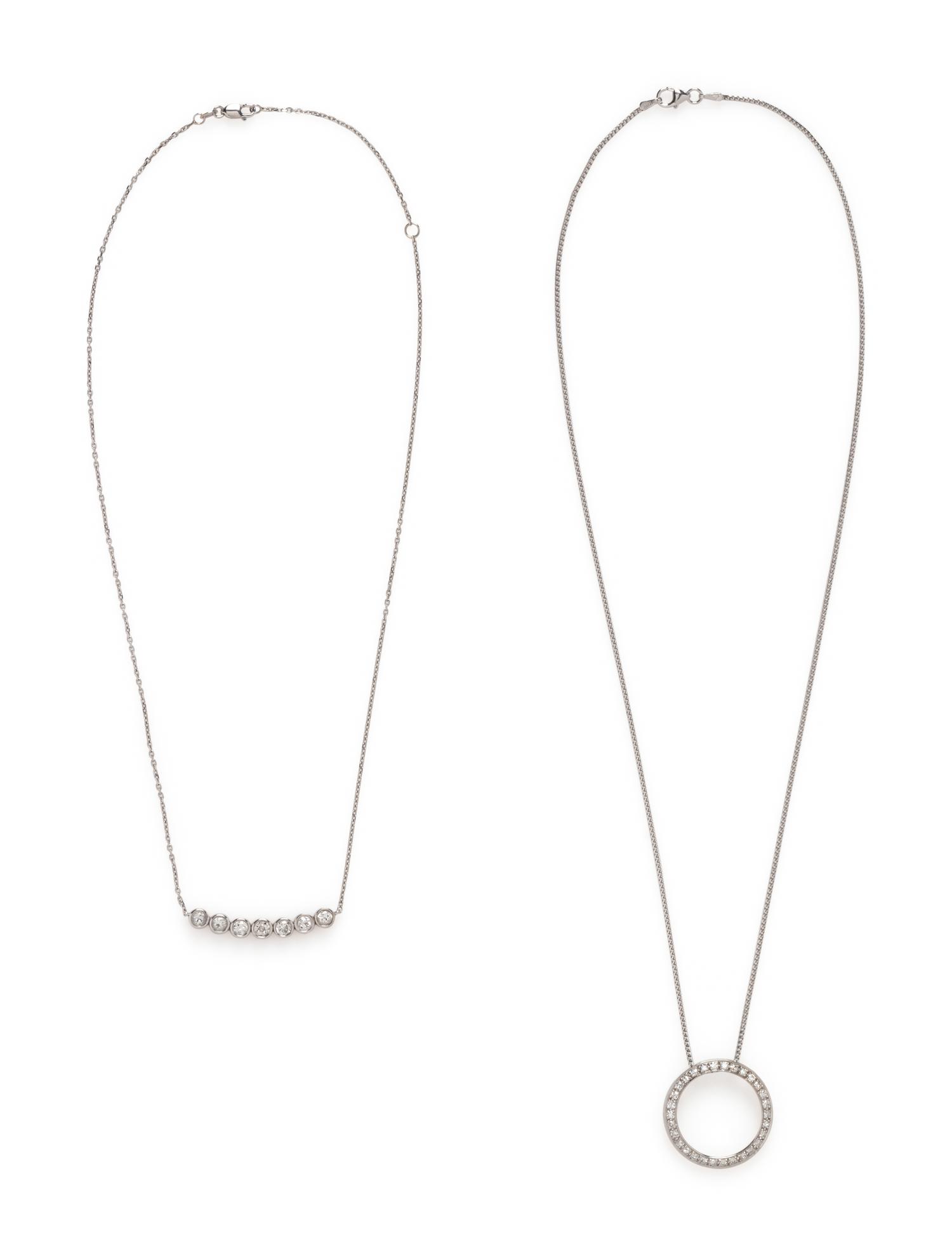 COLLECTION OF WHITE GOLD AND DIAMOND NECKLACES