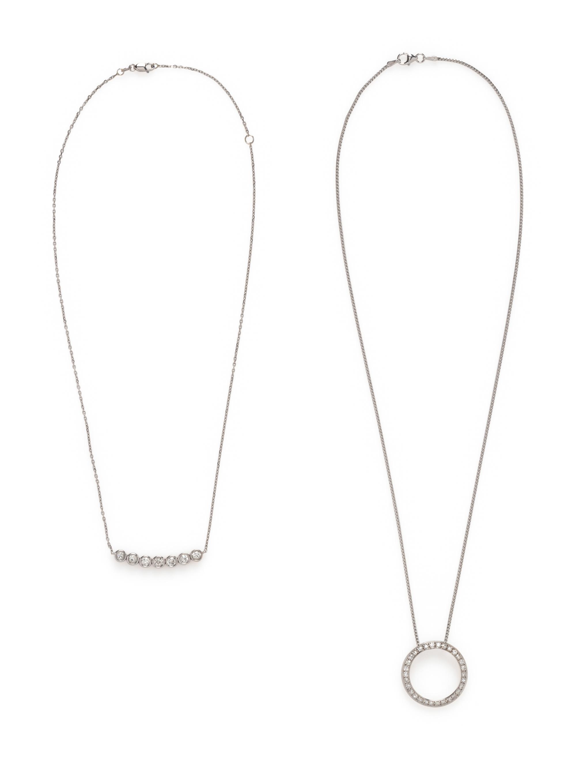 COLLECTION OF WHITE GOLD AND DIAMOND NECKLACES