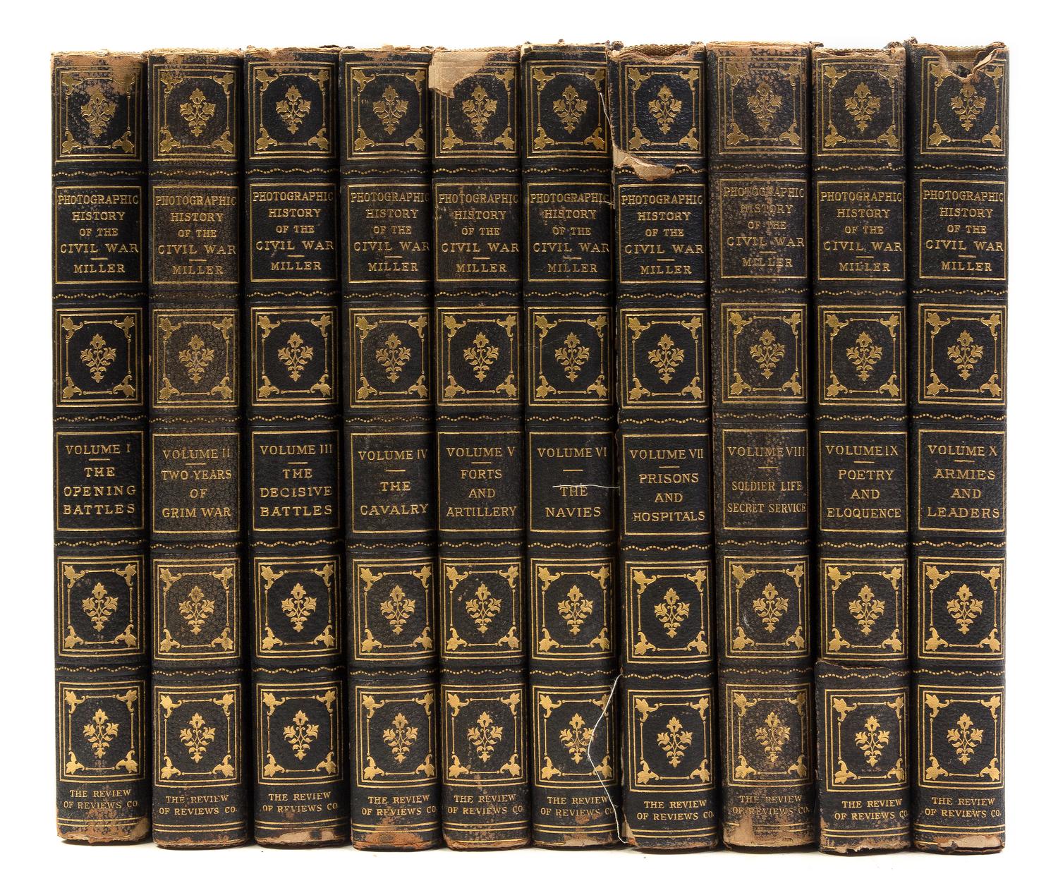 (CIVIL WAR) MILLER, FRANCIS T., ed. The Photographic History of the Civil War. NY, 1911. 10 vols. First edition.