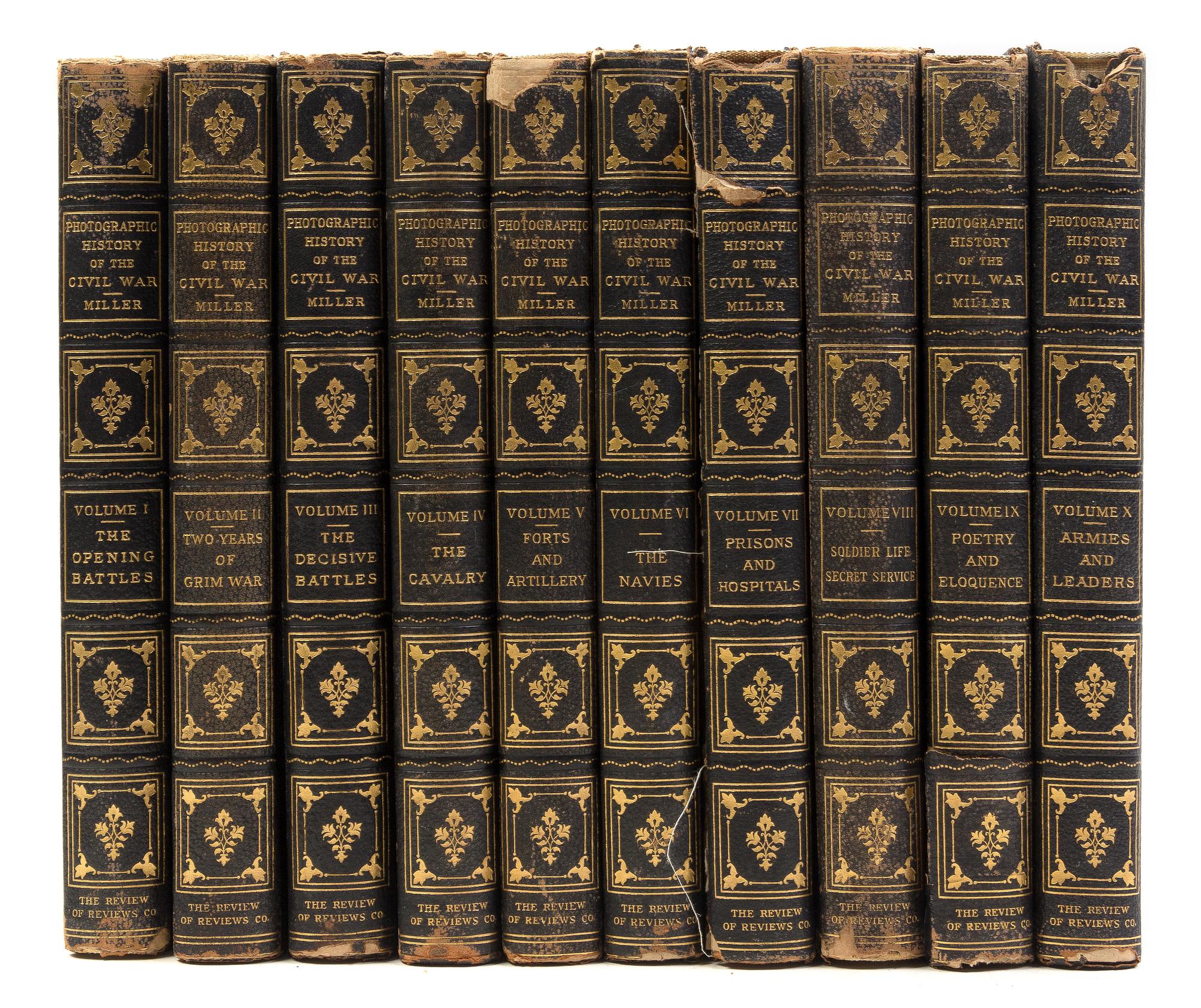 (CIVIL WAR) MILLER, FRANCIS T., ed. The Photographic History of the Civil War. NY, 1911. 10 vols. First edition.