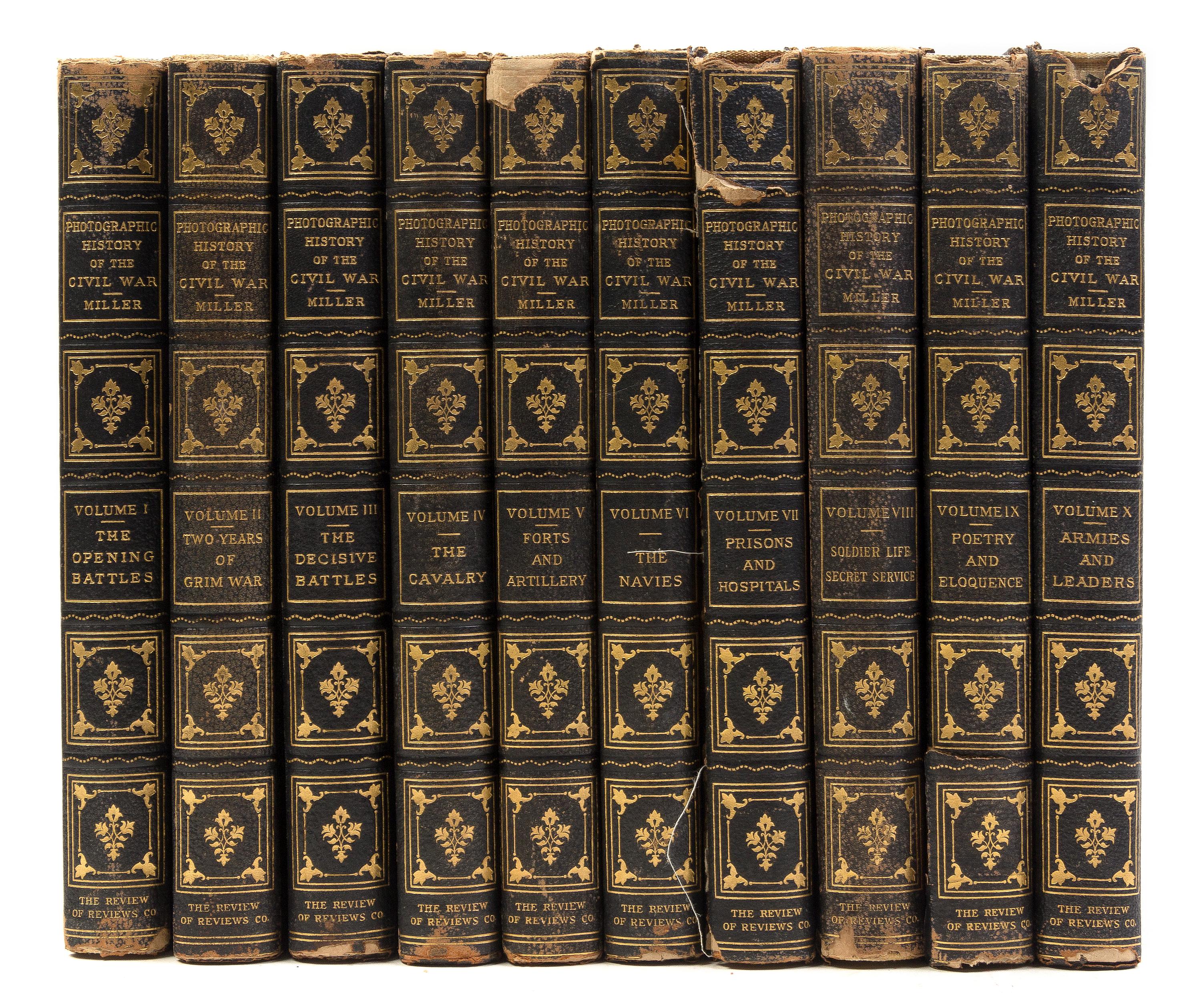 (CIVIL WAR) MILLER, FRANCIS T., ed. The Photographic History of the Civil War. NY, 1911. 10 vols. First edition.