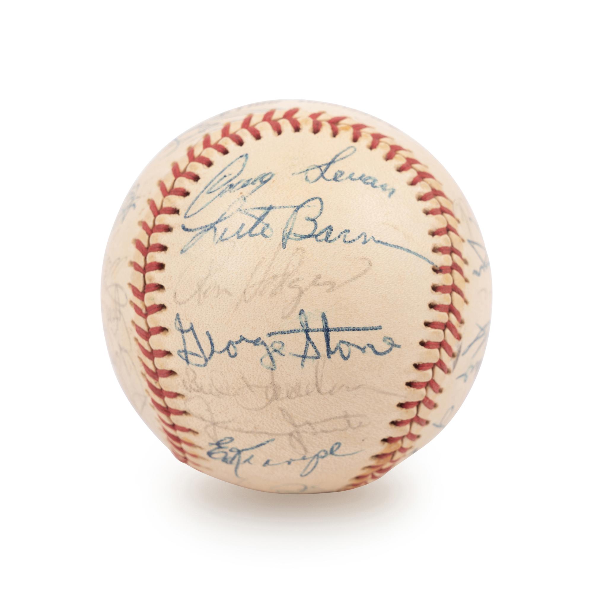 A 1973 New York Mets Team Signed Autograph Baseball (Willie Mays' Last Season, Beckett Authentication Services Letter BAS Certified)