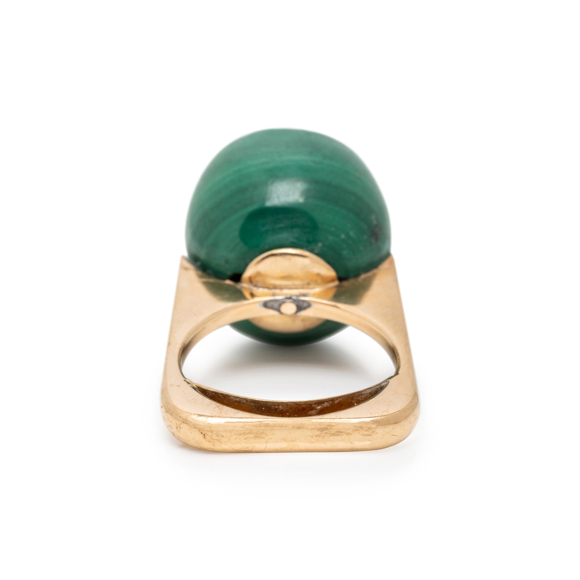 MALACHITE AND DIAMOND RING