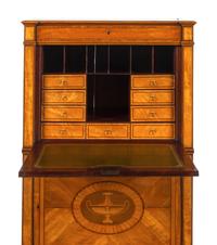 A George III Satinwood, Tulipwood and Amaranth Marquetry Fall-Front Secrétaire