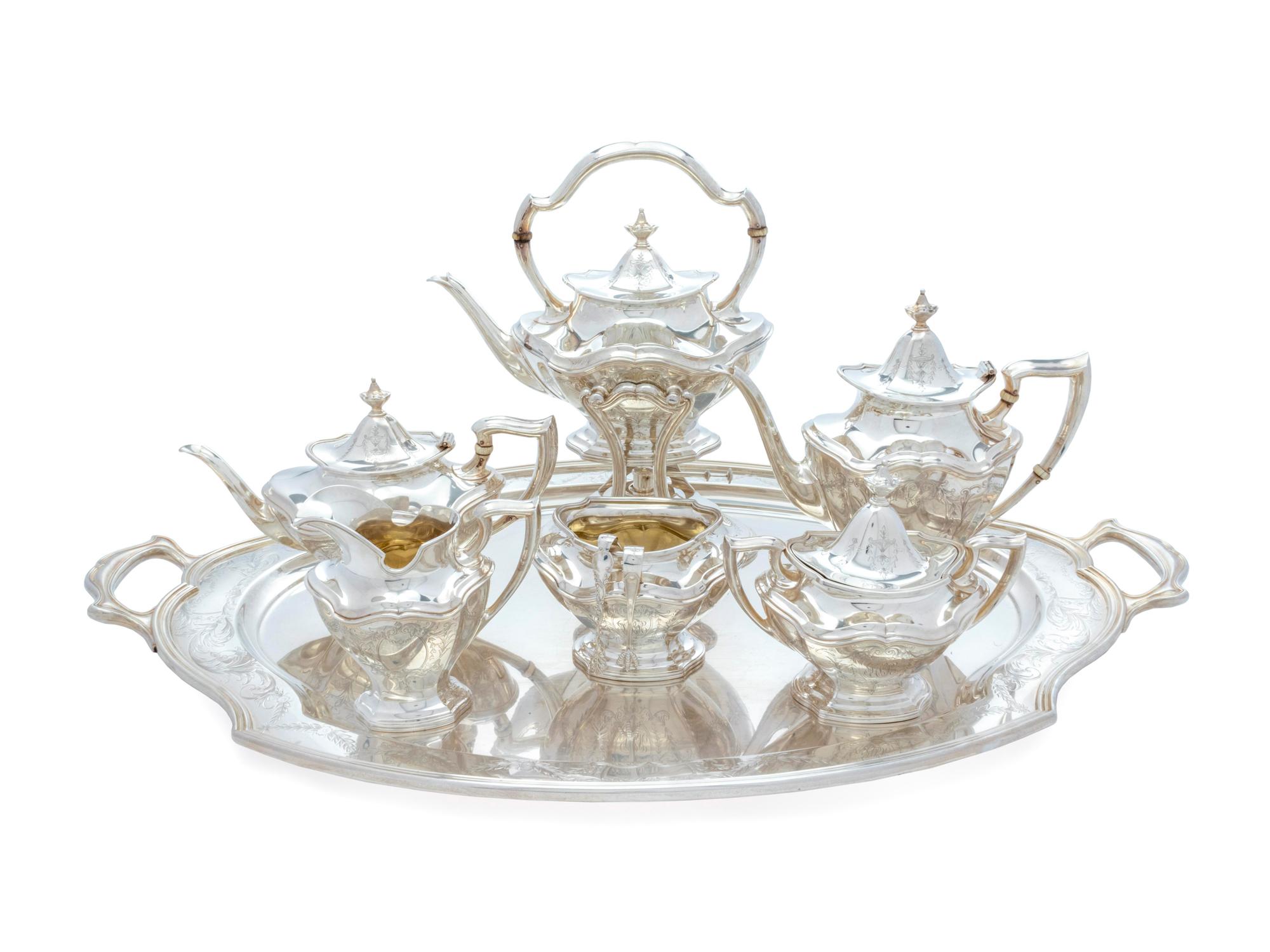An American Seven-Piece Silver Tea and Coffee Service — Reed & Barton, Taunton, MA