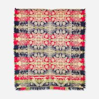 An assorted collection of five woven wool coverlets and one quilt; 19th century