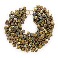 Maz, Cultured Coin Pearl Torsade Necklace