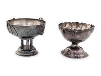 Two Japanese Sterling Silver Stem Bowls