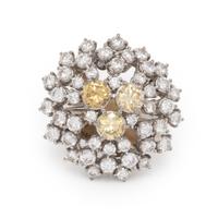 Colored Diamond and Diamond Ring