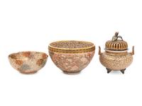 Three Japanese Satsuma Vessels