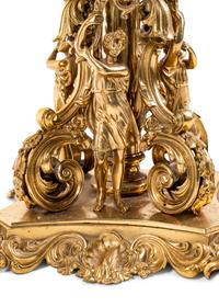 A Pair of Continental Gilt Metal Sixteen-Light Candelabra