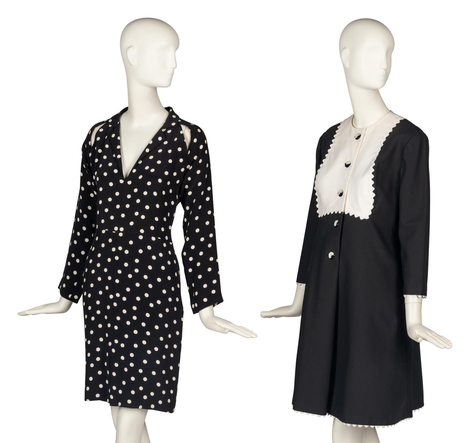 Two Black and White Geoffrey Beene Dresses