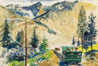 Edwin Fulwider, (American, 1913-2003), Track to Lewis and Clark Cavern, Montana