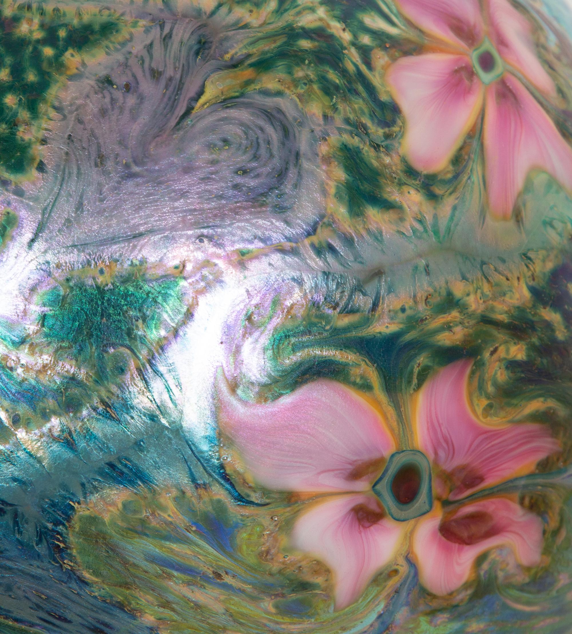 A Charles Lotton Multiflora Art Glass Table Lamp