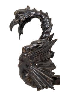 A Patinated Bronze Eight-Light 'Dragon' Chandelier