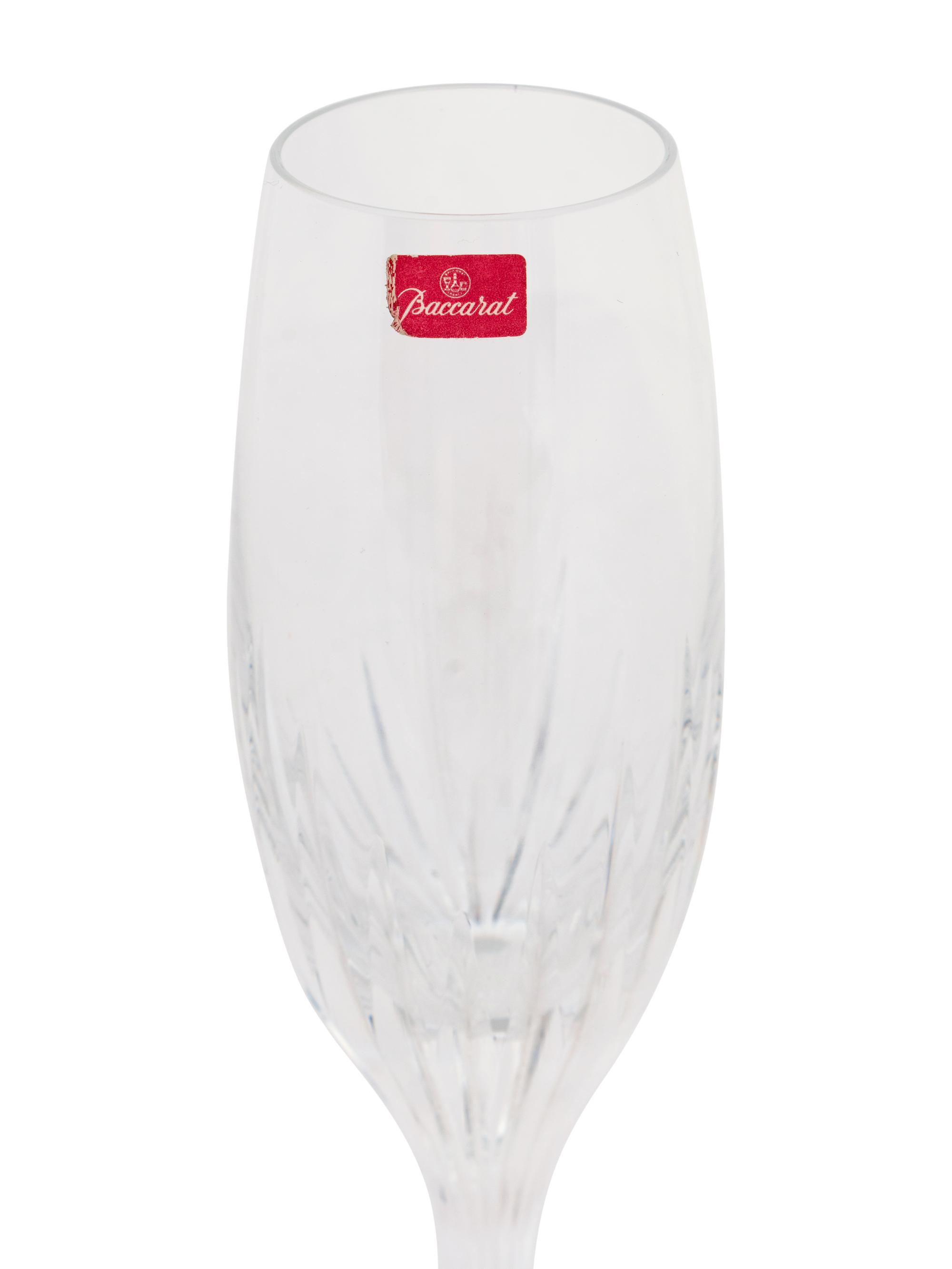 A Set of Seven Baccarat Champagne Flutes