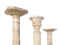 Two Continental Marble Pedestals and an Alabaster Pedestal