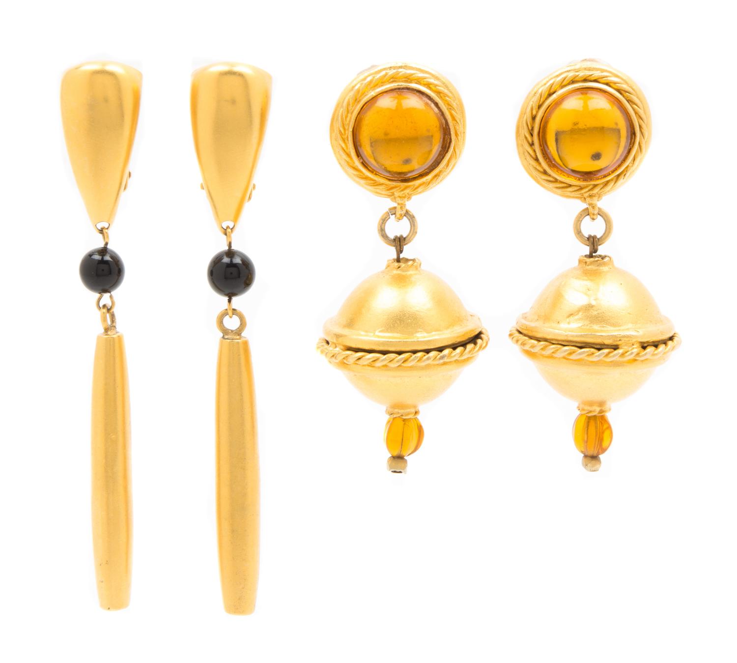 A Collection of Goldtone Drop Earclips,
