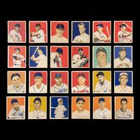 A Collection of 1949 Bowman Baseball Cards Including Multiple Hall of Famers