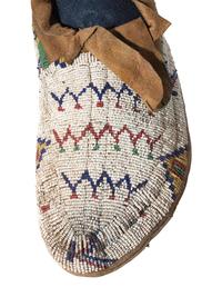 Northern Plains Beaded Hide Moccasins